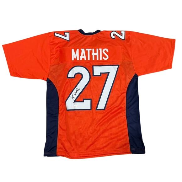 Denver Broncos Damarri Mathis 27 Signed Jersey in Orange, Size XL